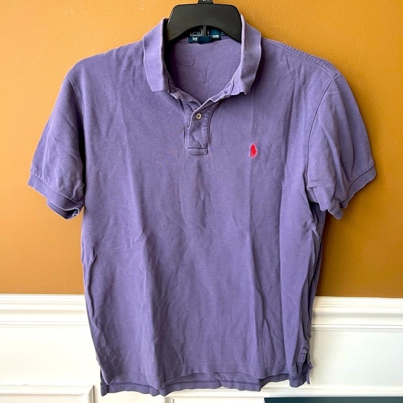 Polo by Ralph Lauren Purple Men's Polo Shirt Size Large Preppy Golf Workwear - Picture 1 of 5